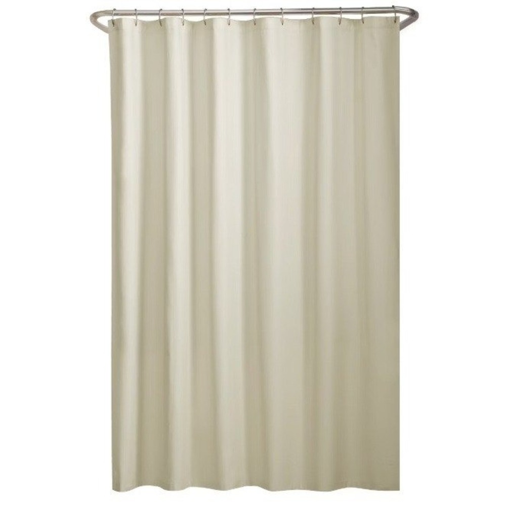 SSI Shower Curtain Liner 68 x 68 Cream Nylon Hotel‎ Collection Mildew Resistant